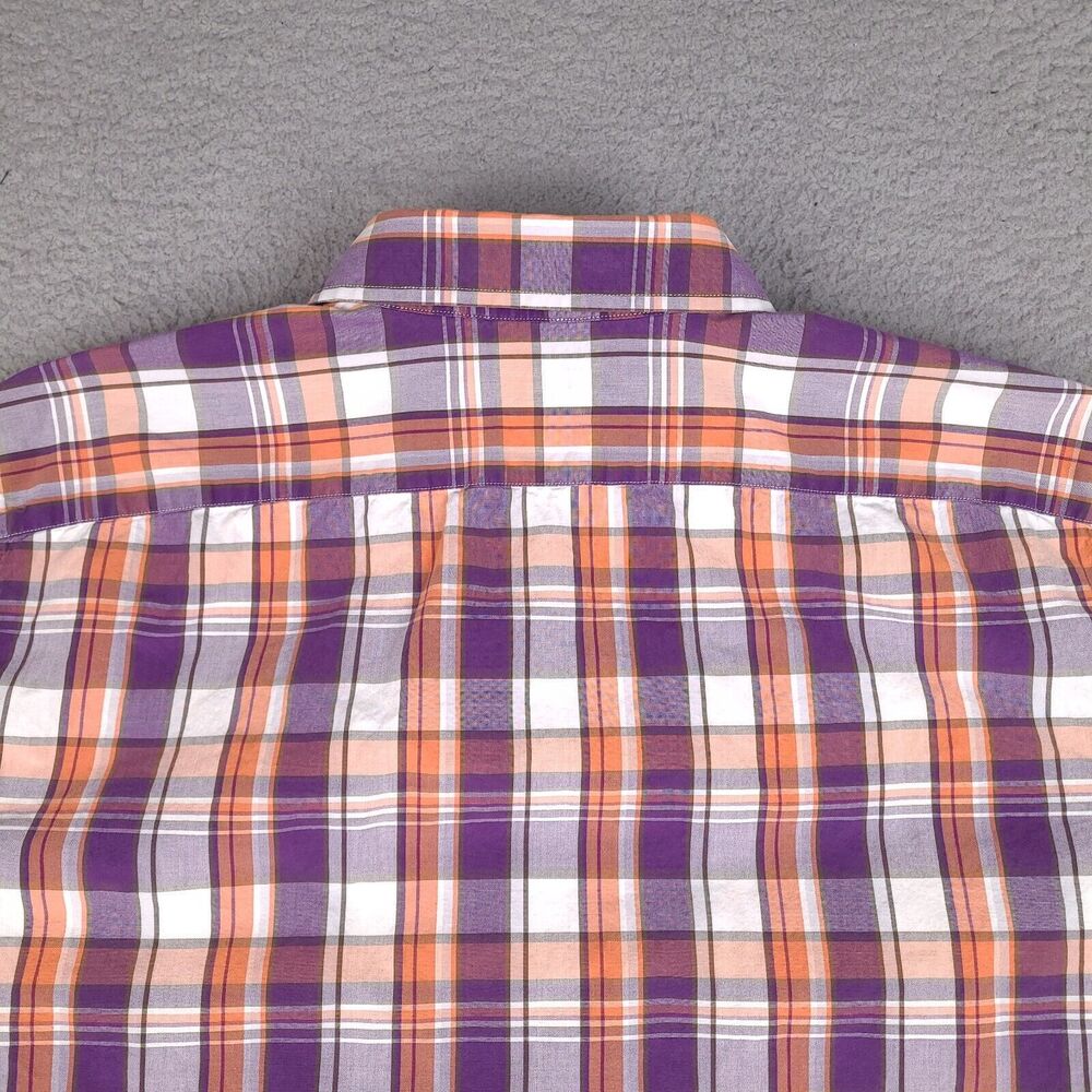 Banana Republic Shirt Mens XL Colorful Plaid Short Sleeve Button Down Soft Wash - Picture 9 of 13